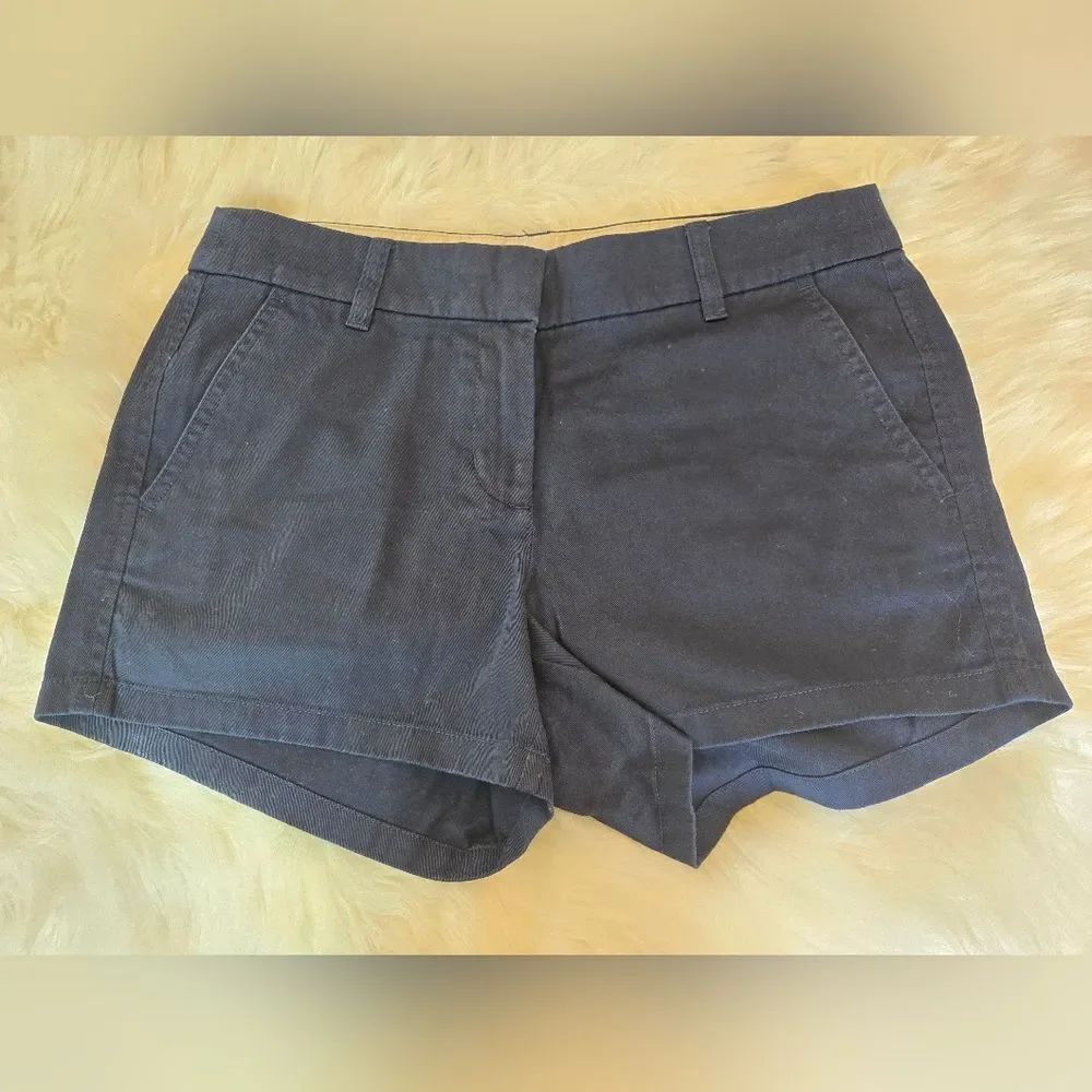 J. Crew Navy and Cream Waistband Shorts Size 4